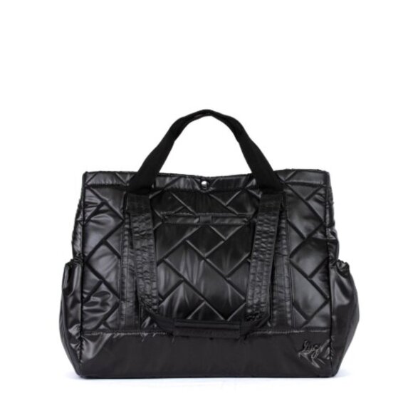 Lug Yacht Carry-All Tote Metallic Black Expandable - Picture 1 of 14
